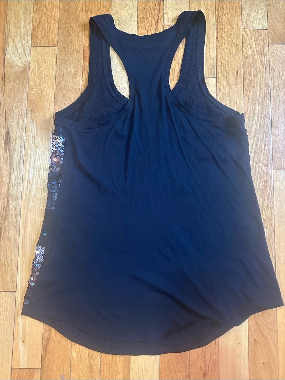 Express Black Sequin Racerback Tank - Picture 2 of 2